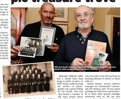  ?? ?? Wilf and Scott Andrews found a treasure trove of old fire service photos while researchin­g their family history