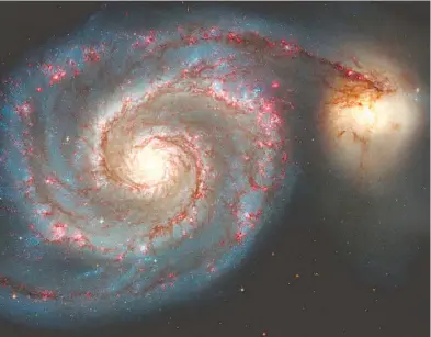  ?? FOTO: NASA / ESA HUBBLE SPACE TELESCOPE ?? La Galaxia del Remolino, M 51, colisiona con la galaxia NGC 5195