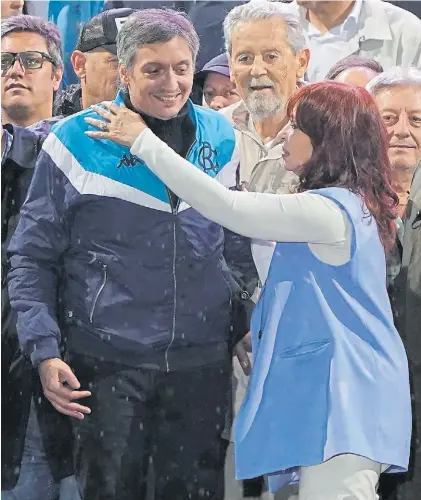 ?? MAXI FAILLA ?? Madre e hijo. Cristina y Máximo Kirchner, en el acto del jueves pasado en Plaza de Mayo.