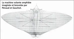  ??  ?? La machine volante amphibie imaginée et brevetée par Pénaud et Gauchot.