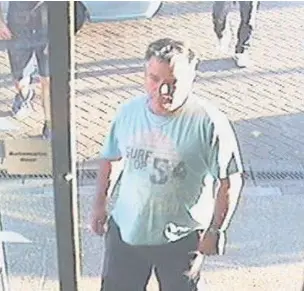  ??  ?? Hampshire Police have released this CCTV image and hope this man can provide informatio­n after a staff member was verbally abused and punched at Yateley Kebabs on Reading Road shortly after 8pm on Sunday July 6.