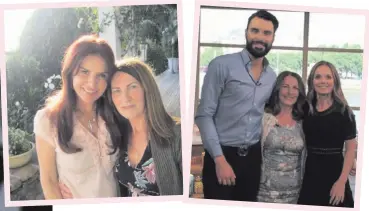  ??  ?? Lorna with Roma Downey, and (right) with Rylan Clark-Neal and Geri Haliwell