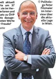  ??  ?? Politologe Peter Filzmaier im Interview über die aktuelle Lage in Wien.