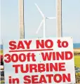  ?? ?? ‘Communitie­s have to make the decision’: a Cumbrian protest against a wind turbine