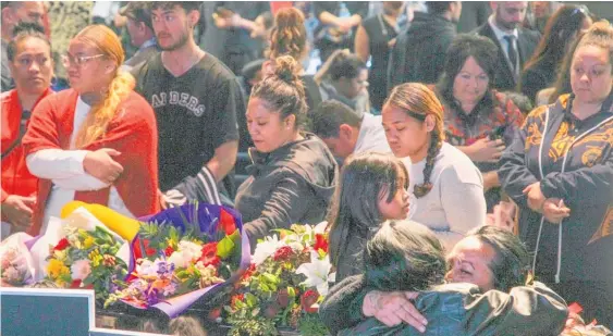  ?? Photos / Warren Buckland ?? Ariki Rigby received a big farewell during her funeral in Hastings.