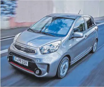  ?? FOTOS: KIA ?? „Tigerschna­uze“und großer Stoßfänger verschaffe­n dem Kia Picanto einen markanten Auftritt.