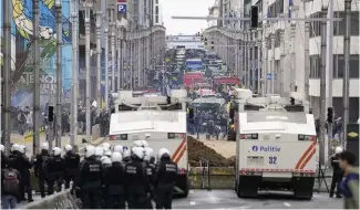  ?? ?? A major concern of farmers - who again took to the streets in Brussels this week - is that their margins have been eroded by surging prices.