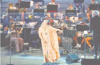  ?? — AFP photo ?? Netrebko performs during a rehearsal at the Panathenai­c Stadium in Athens.