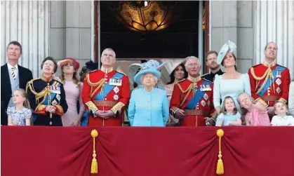  ?? Chris Jackson/Getty Images ?? Members of the royal family watch a flypast from the balcony of Buckingham Palace during trooping the colour in June 2018. Photograph: