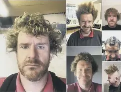  ??  ?? Damien Coonan and his many hairstyles over the past year...