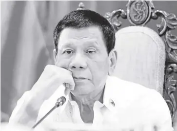  ?? ?? Former president Rodrigo Duterte says he is okay with Charter change but only on the economic aspects of the 1987 Constituti­on.