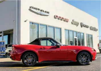  ?? SUBMITTED PHOTOS ?? Red River Dodge is now also a Fiat dealer. The 2017 Fiat 124 Spider is a sporty coupe that looks great and is fun to drive.