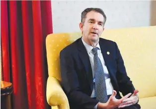  ?? AP PHOTO ?? Virginia Gov. Ralph Northam talks during an interview at the Governor’s Mansion on Saturday in Richmond, Va.