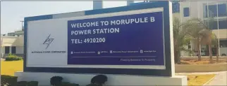  ?? PIC: MBONGENI MGUNI ?? Powering the nation: Morupule B is the country’s primary coal-fired power station