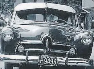  ??  ?? Donald Foell of Waterloo raised many eyebrows in K-W when he became owner of an early Henry J car. Some consider Henry J by Kaiser to be the first American compact but by 1954 the J itself was history.