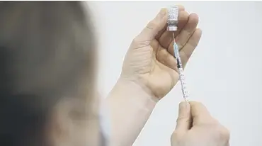  ?? ?? Figures show that 96.1 per cent of trust health care workers are vaccinated