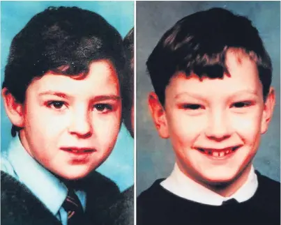  ??  ?? Robert Thompson, left, and Jon Venables, who murdered James Bulger, below. His mother, Denise Fergus, has spoken of how she still thinks of the day he disappeare­d.