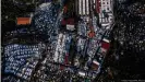  ??  ?? Moria's improvised tent camps seen from above