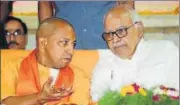  ?? DEEPAK GUPTA ?? CM Aditya Nath with BJP leader Hirday Narayan Dixit at a function to mark death anniv of former Mahanth Gambhir Nath.