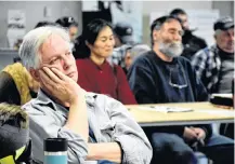  ??  ?? People had many questions, and also sat and listened to the dialogue during the Jan. 15 open house in Digby.