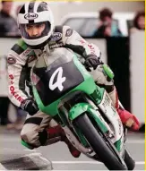  ??  ?? BELOW: Robert had to race with the front brake lever on the left handlebar
