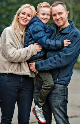  ?? ?? ‘Like a dream’: Tom Hayes with wife Sarah and son Joshua