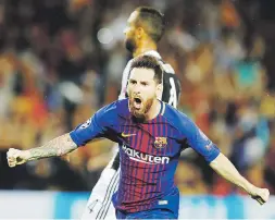  ?? Efe / alberto estévez ?? Lionel Messi, del Barcelona, celebra tras marcar uno de los dos goles que se apuntó ayer ante la Juventus.