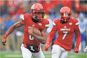  ?? JAMIE RHODES, USA TODAY SPORTS ?? Heisman Trophy favorite Lamar Jackson has 3,390 passing yards and 1,538 rushing yards.