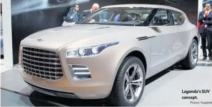  ?? Picture / Supplied ?? Lagonda’s SUV concept.