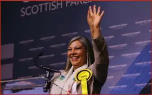  ??  ?? The SNP’s Kaukab Stewart became the first woman of colour to be elected to Holyrood