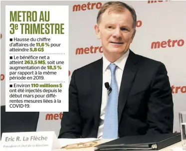  ?? PHOTO D’ARCHIVES, PHILIPPE ORFALI ?? Éric La Flèche est président et chef de la direction de Metro depuis plus de 12 ans.