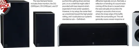  ??  ?? The CS9060 center boasts a powered 8-inch woofer with its own LFE input.