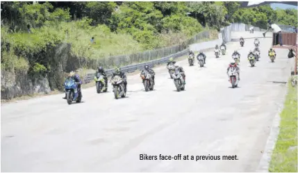  ?? ?? Bikers face-off at a previous meet.