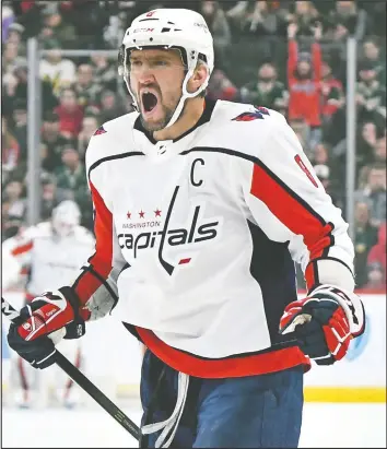  ?? — USA TODAY SPORTS FILES ?? A suggestion to the NHL from Don Brennan: The award for the season’s top scorer should be renamed for Washington Capitals forward Alex Ovechkin