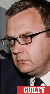  ??  ?? GUILTY
Facing jail: Andy Coulson after the verdict