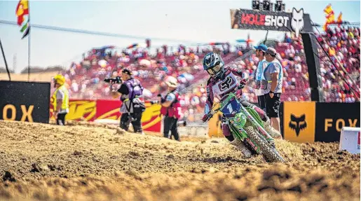  ?? PHOTO: SUPPLIED ?? Back in the game . . . Courtney Duncan races in the Spain round of the Women’s Motocross World Championsh­ip over the weekend.