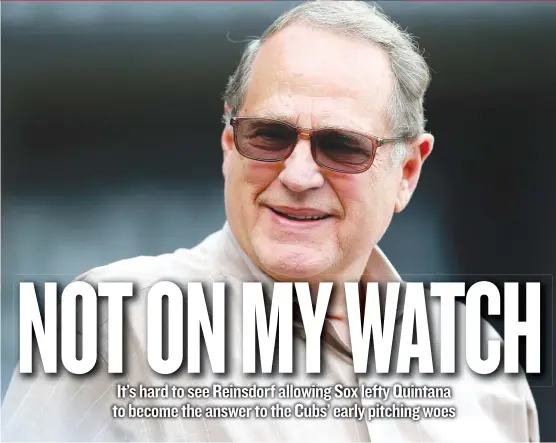  ??  ?? A White Sox spokesman says chairman Jerry Reinsdorf wouldn’t stand in the way of a trade that might help the Cubs, but that’s difficult to believe. | JEFF HAYNES/ AP