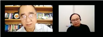  ??  ?? A screengrab of the podcast interview between Fong (left) and Chin.