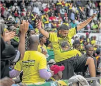  ?? Picture: CHARLIE SHOEMAKER/GETTY IMAGES) ?? FAREWELL MAMA: A man dances during the funeral of Winnie Madikizela-Mandela