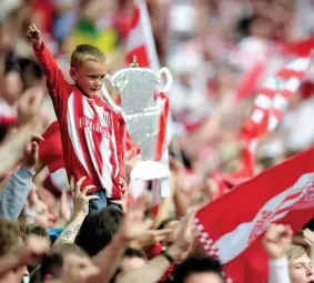  ??  ?? Stoke City supporters had a memorable day when the Potters took on Bolton in the FA Cup semi-finals 10 years ago.