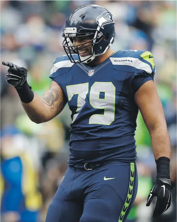  ?? — GETTY IMAGES ?? Heading into their final pre-season game, Seattle has started Garry Gilliam at right tackle for three consecutiv­e weeks.