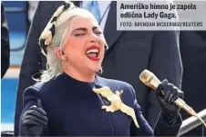  ?? FOTO: BRENDAN MCDERMID/ REUTERS ?? Ameriško himno je zapela odlična Lady Gaga.