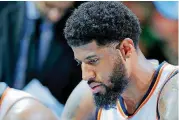  ??  ?? Paul George won’t opt into the final year of his contract and will be a free agent when the NBA’s negotiatin­g period opens on Sunday morning.