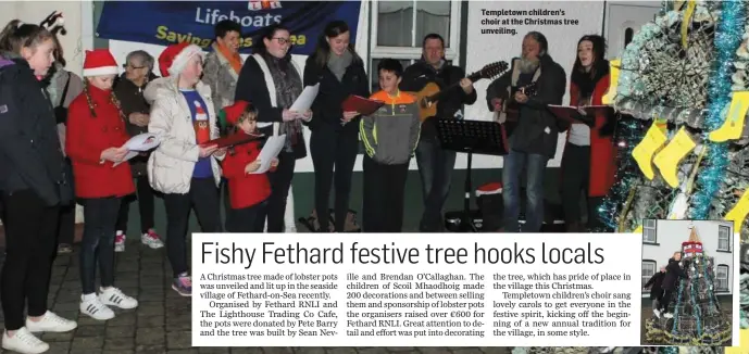  ??  ?? Templetown children’s choir at the Christmas tree unveiling.