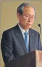  ?? AFP ?? Toshiba Corp president Satoshi Tsunakawa during a press conference, in Tokyo on Tuesday