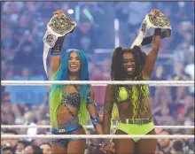  ?? WWE ?? Sasha Banks, left, and Naomi reportedly left the building during filming of Monday Night Raw.