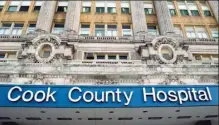  ?? SUN-TIMES FILE PHOTO ?? The Cook County Hospital facade in 1993.