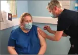  ??  ?? ICU Nurse Edel Rochford gets vaccinated.