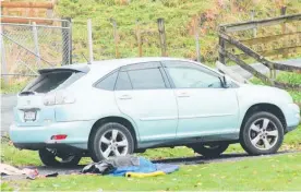  ?? Photo / Dean Taylor ?? The Toyota vehicle which was shot at by homeowner Orren Scott Williams after the group of four smashed their way into his home during the early hours of June 6, 2019.