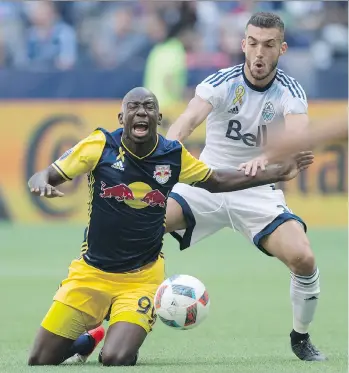  ?? THE CANADIAN PRESS/FILES ?? The Whitecaps’ Russell Teibert, right, is hoping for a rebound season after playing in 11 MLS games last year for Vancouver, including eight starts. He made nearly twice as many starts in 2015.